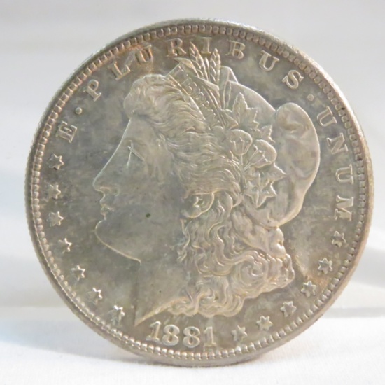 1881 S Morgan Silver Dollar AU