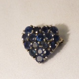 14K white gold heart brooch 4gtw