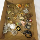 Vintage brooches- many signed- Trifari, Emmons