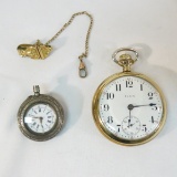 Elgin 17 jewel pocket watch, 800 silver case watch