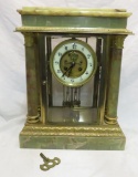 1889 French Onyx L Marti et Cie Mantel Clock