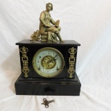1890's Kroeber cast iron mantel clock
