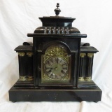 1850's black mantel clock- HAC - made in Germany