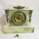 Ansonia White Marble Mantel Clock