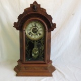 Wood carved shelf clock