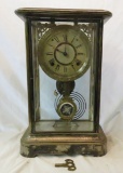 Ansonia Crystal Pendulum Shelf Clock