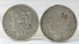1881 S & 1882 Morgan Silver Dollars