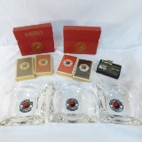 Northern Pacific ashtrays, cards, cufflink sets