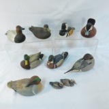 8 Danbury Mint duck sculptures & 2 small ducks