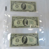 3 1934 D $10 Federal Reserve Notes