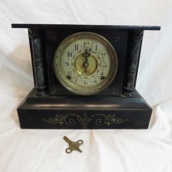 1894 Florence Kroeber Cast Iron Mantel Clock