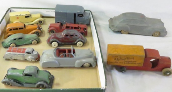 Vintage metal white tire cars