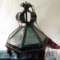 Vintage slag glass hanging light
