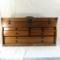 Antique wood tool box with drawers