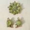 Vintage Mazer Bros art glass brooch & earring set