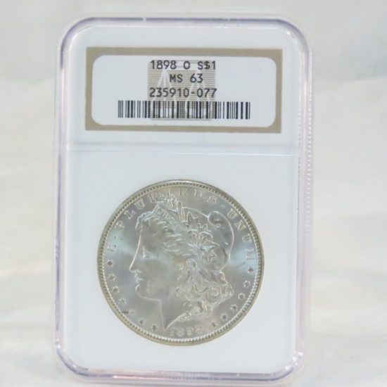 1898 O Morgan Silver Dollar NGC Graded MS 63