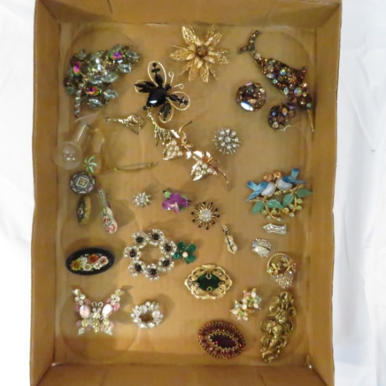 Vintage brooches, - Regency set, Czechoslovakia