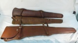 3 vintage leather saddle rifle cases