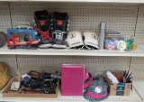 DVD's, snowboard boots, boxing gloves, etc