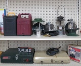 Several Coleman lanterns and Coleman stove