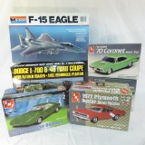 4 Vintage car & F-15 airplane model kits