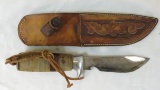 Vintage fixed blade knife and sheath