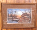 Jim Hansel wildlife art matted and framed