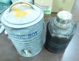 Vintage metal Arctic boy cooler and thermos