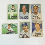 6 1951 Bowman Baseball Cards