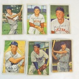 6 1952 Bowman Baseball Cards