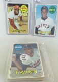 1969 Topps baseball cards- Mays, Gibson