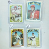 1972 Topps baseball cards -Munson, Carew, Gibson