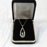 14K gold & sterling pendant on sterling chain