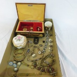 Vintage and antique jewelry, some GF and boxes