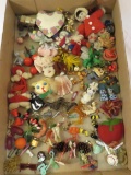Vintage hand made brooches- wood, knit, plastic