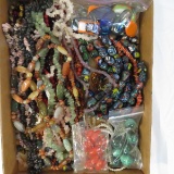 Stone and glass beads, shanks and parts
