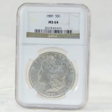1887 Morgan Silver Dollar NGC Graded MS 64