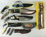 Collection of pocket and fixed blade knives