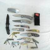 Assorted pocket knives - Buck, Gerber