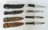 4 Vintage knives with sheaths