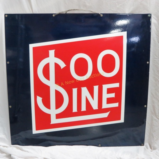 Enamel SOO Line Railroad sign 36x36"