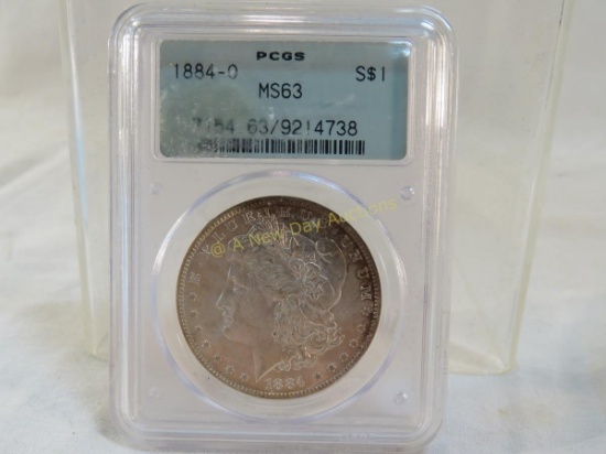 1884 O Morgan Silver Dollar PCGS Graded MS63