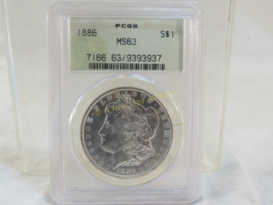 1886 Morgan Silver Dollar PCGS Graded MS63
