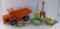 Vintage J Chein toys & plastic dump truck