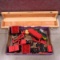 Wooden trains and case for nice engine