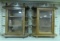 2 table top curio cabinets- wood and glass