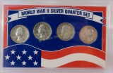 WWII Silver Quarter Set of 4 Washington Quarters