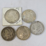 5 Morgan Silver Dollars 1-1900 & 4-1921