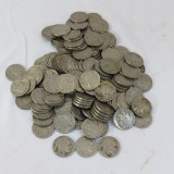 125 mostly Buffalo nickels, a few Liberty