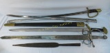 3 India Reproduction Swords and Native Spear tip